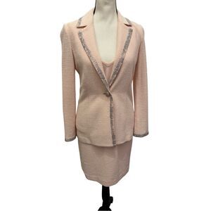 St. John Evening Blazer, Cami Top, Skirt in Ballet Pink